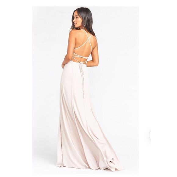 SHOW ME YOUR MUMU Light Blush Pink Godshaw Goddess Gown Size Extra Small - Picture 2 of 11